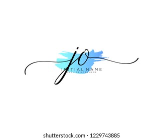 J O Initial handwriting logo vector