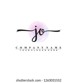 J O Initial handwriting logo vector