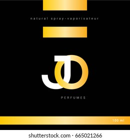 J O joint letter logo design with packaging template