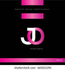 J O joint letter logo design with packaging template