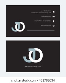 J O Letter logo design with card template