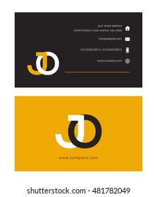 J O Letter logo design with card template