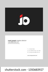 J & O letters Joint logo icon with business card vector template.
