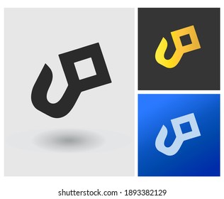 J OU UO initial based Logo Design in Gradient Colors. Creative Modern masculine earrings company logo. kite shape with Letters Vector Icon Logo idea Illustration.