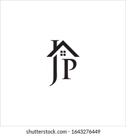 J P initial building logo vector concept