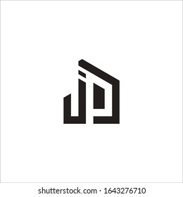 J P initial building logo vector concept