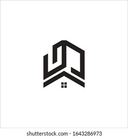 J P initial building logo vector concept