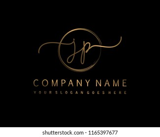 J P Initial handwriting logo vector