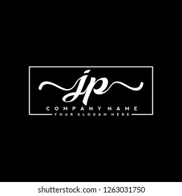 J P Initial handwriting logo vector