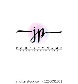 J P Initial handwriting logo vector