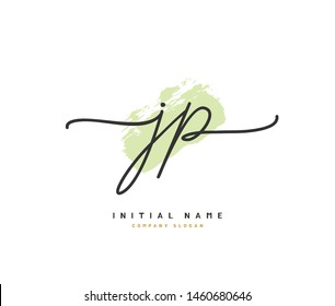 J P JP Beauty vector initial logo, handwriting logo of initial signature, wedding, fashion, jewelry, boutique, floral and botanical with creative template for any company or business.
