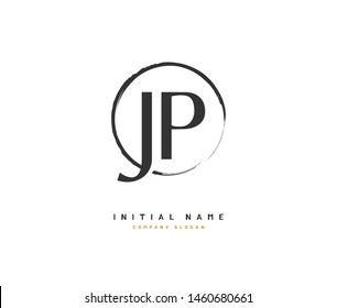J P JP Beauty vector initial logo, handwriting logo of initial signature, wedding, fashion, jewelry, boutique, floral and botanical with creative template for any company or business.