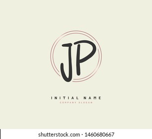 J P JP Beauty vector initial logo, handwriting logo of initial signature, wedding, fashion, jewelry, boutique, floral and botanical with creative template for any company or business.