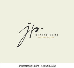 J P JP Beauty vector initial logo, handwriting logo of initial signature, wedding, fashion, jewelry, boutique, floral and botanical with creative template for any company or business.