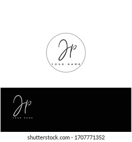  J P JP Initial letter handwriting and signature logo.	
