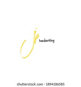 j p jp inicial de la plantilla de escritura a mano del logotipo vector. fondo blanco aislado