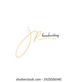 j p jp inicial plantilla de escritura manual del logotipo vectorial