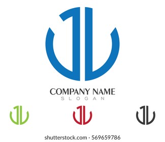 J P letter logo Template