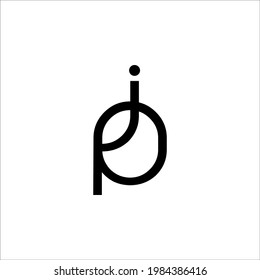 Signo vectorial de diseño de logotipo J P