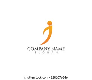 Logo de J personas y vector de símbolos