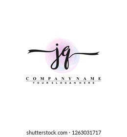 J Q Initial handwriting logo vector