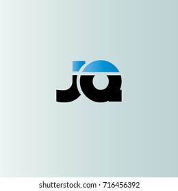 j q initial letter linked lowercase logo. j and q vector template design.