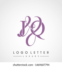 J & Q / JQ logo luxury initial vector mark template.