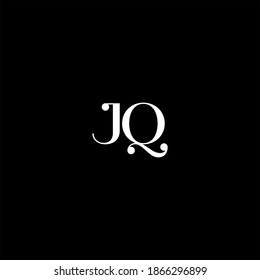 J Q letter logo abstract design on black color background. jq monogram