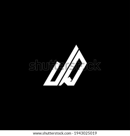 J Q letter logo creative design on black color background. JQ icon