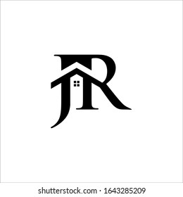 J R initial building logo vector concept