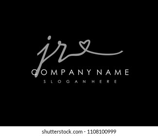 J R Initial handwriting logo vector