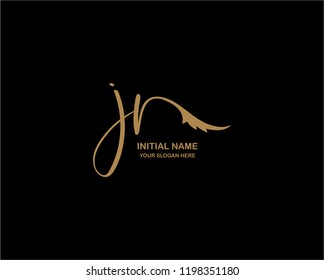 J R Initial Handwriting Logo Template