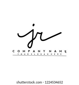 J R Initial handwriting logo vector