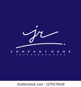 J R Initial handwriting logo vector