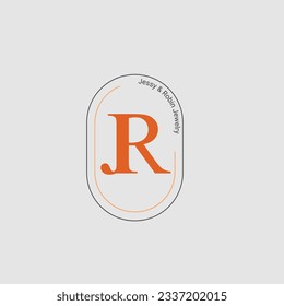 Vector de diseño inicial de logotipo J y R