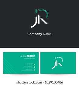J & R joint logo stroke letter design with business card template