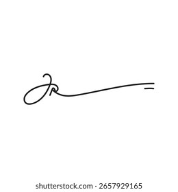J R JR Plantilla de Vector de logotipo de firma de escritura a mano inicial