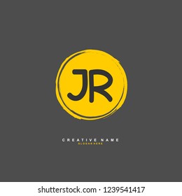 J R JR Initial logo template vector. Letter logo concept