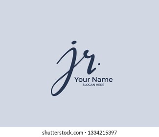 J R JR initial logo signature vector. Handwriting concept logo.