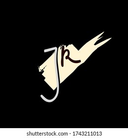 J R JR initial logo handwriting template vector