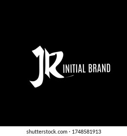 J R JR initial logo handwriting template vector. isolated black background