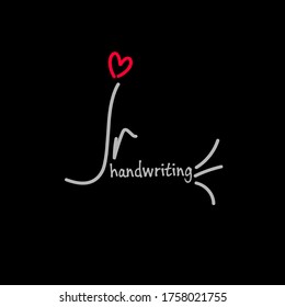 J r Jr initial logo handwriting template vector. isolated black background