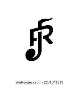 Vector de diseño de logotipo de nota musical de J R