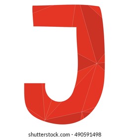 J red alphabet vector letter isolated on white background
