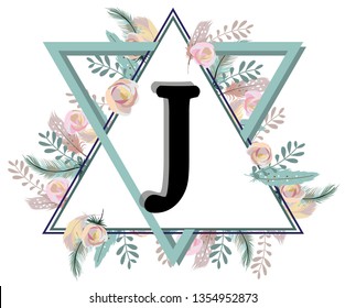 J, Romantic Triangle Alphabet.