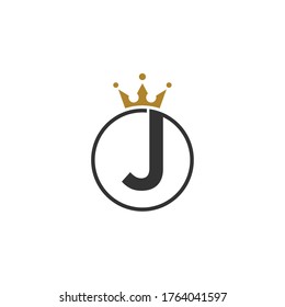 J royal Logo Design Template Vector monogram. Modern letters J.