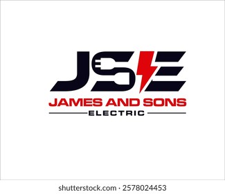 j s e electric logo designs for construction or power service logo