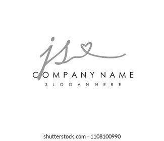 J S Initial handwriting logo vector