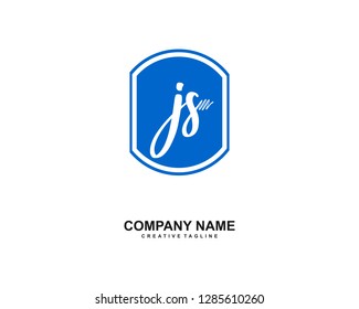 J S Initial Handwriting Logo Template Vector