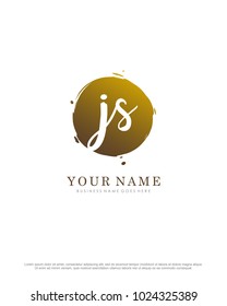 J & S initial splash logo template vector